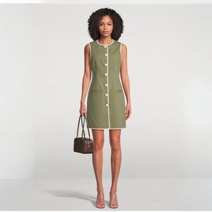 Veronica Beard Whistler Mini Dress Stone Army Size S